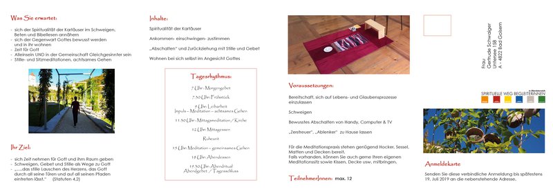 Schweigemeditation 2019 Folder hinten